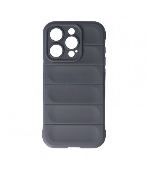 Husa iPhone 15 Pro, Silicon Cauciucat cu Protectie Camera, Grey